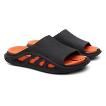 Men's Slide Slippers Soft Comfortable Removable Insole. - Negro - Ver 6