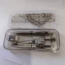 Set de 8 piezas de herramientas de dibujo geométrico para volver a la escuela, que incluye compás, lápiz mecánico, transportador, regla, juego de triángulos y caja de almacenamiento, adecuado para uso escolar, oficina y hogar