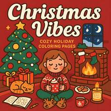 圣诞氛围——22张温馨喜庆的儿童和成人涂色页 | 可爱的节日场景、冬日乐趣和欢乐的十二月时光 - 單件 - 查看 6