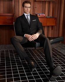 Men's 2 Piece Suits Two Button Pants Set Party,Wedding And BusinessChristmas CNPN - 黑色 - 查看 3