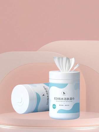 120片/桶亲肤、吸水、柔软、无香型面部和手部清洁湿巾，适合学生、办公室工作人员和家庭使用