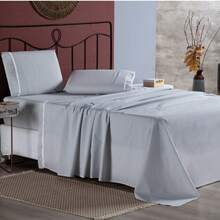 Queen Size 4-Piece Sheet Set, 400 Thread Count Cotton - 灰色的 - 查看 2