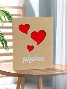 1 pezzo Album fotografico da 100 pagine da 6 pollici, con copertina in carta con intestazione, per conservare le foto, regalo creativo per la casa, album fotografico traforato, libro di archiviazione foto con tasche, adatto come regalo per gli amici