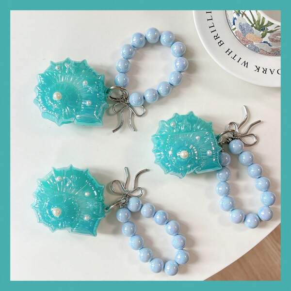 Apple Air Pods Protective Case For Air Pods 1/2 Air Pods 3 Air Pods 4 Air Pods Pro Air Pods Pro2 And Sam Sung Galaxy Buds 3/Buds 3 Pro Earphone Conch Shell + Exclusive Pendant Series Electroplated Earphone Protective Case With Summer Style Elements