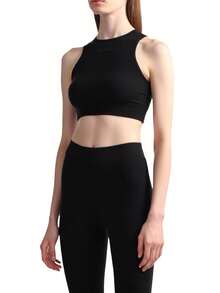 Essentials Black Sport Tank 'Iron'  Women's Slim Fit Tank Top, Breathable Ribbed Summer Tops American Casual Style, Gym Clothes Workout Sets Women Yoga And Urban Adventures. - 黑色 - 查看 4