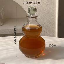1pc Creative Gourd Shaped Glass Bottle, Tea/Cold Brew/Fruit Wine Bottle, Airtight Empty Bottle, Cup, Juice Pitcher, Liquor Decanter, Brewing Tool, Glass, Alcohol, Possible, Gourd, Ramadan, Ramadan Favors - Multicolor - View 12