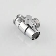 1pc Faucet 1-To-2 G1/2 Adapter, Sink/Washing Machine Water Inlet Hose Splitter, Universal Shower Head Diverter - Silver - View 7