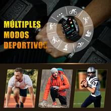 EIGIIS Smartwatch para hombres de 1,96 pulgadas, resistente al agua 3ATM, duradero, smartwatch deportivo con batería de 430mAh, monitoreo del sueño, función de llamada al aire libre, compatible con iOS y Android - Negro - Ver 7