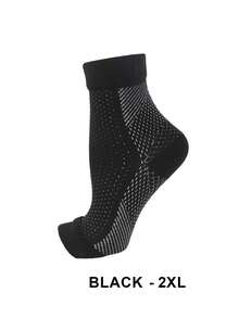 1 Pair Nylon Compression Ankle Sleeve, Unisex, Knitted Fabric Arch Support Socks, Lightweight & Solid Color, Hand Wash Only - Multicolor - View 16