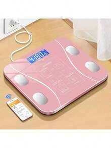 USB Bluetooth Bioimpedance Scale Body Measurement Via App Up To 140kg Weight Small Domestic Scale - LYDZC-battery-pink - View 3