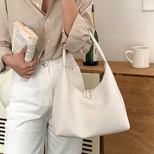 Sac hobo pour femme, sac à main décontracté, sac à bandoulière en PU souple, sac à main de travail et de tous les jours - Tabac - Voir 4