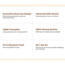 JIGOO JIGOO J300 Anti-Milben-Matratzenstaubsauger mit Staubmilbensensor und intelligenter Digitalanzeige, 500-W-Sofastaubsauger mit UV-Lampe, für Allergiker, entfernt Allergene aus Betten und Sofas