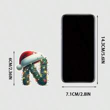 1pc 2D Flat Acrylic Christmas Theme Decoration Pendant, Christmas 26 Letter Decoration Pendant, Christmas Keychain, Backpack And Christmas Tree Decoration Pendant, And Non Electric Christmas Car Pendant Are Perfect Gifts For Christmas, Thanksgiving, New Year, Birthdays, And St. Patrick's Day Home Decor Christmas Decorations Room Decor