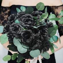10/30/300 pezzi Fiori artificiali - Rosa, Rosa di seta, Pianta finta per decorazioni da matrimonio, casa, sala da pranzo, camera da letto, cucina, decorazioni per la stanza, accessori per feste di compleanno, decorazioni da giardino all'aperto, decorazioni per feste e matrimoni, decorazioni per casa, sala da pranzo, camera da letto, decorazioni invernali - nero - Visualizzare 7