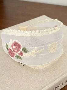 3pcs/1pc Women Elegant Versatile Embroidered Flower Headband, Suitable For Daily Use, Home, School, Beach, Work, Party, Holiday, Birthday, Back To School, New Year, Valentine's Day, Mother's Day, Wedding, Music Festival, Graduation, Hair Accessories, Hair Band, Hair Hoop, Hairband For Women, Autumn Outfits