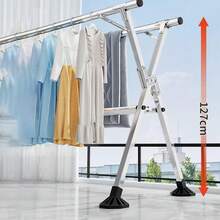 Tendederos de Ropa, Tendedero Retráctil Plegable con Estante,Tubos de Acero engrosados,Estante de Secado Portátil de Acero Inoxidable Exteriores e Interiores Perchero (A) - A - Ver 11