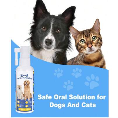 1 chai xịt miệng cho thú cưng, khử mùi, làm sạch răng, làm thơm hơi thở, chăm sóc và bảo vệ răng miệng cho mèo và chó.