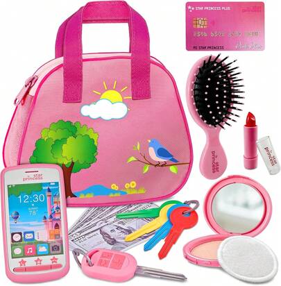 TendenciaStar Princess Bolsa de Juego para Niñas de 3 a 8 Años con Maquillaje de Mentira y Juguetes para Niñas Pequeñas de 3 a 6 AñosCalidad premium