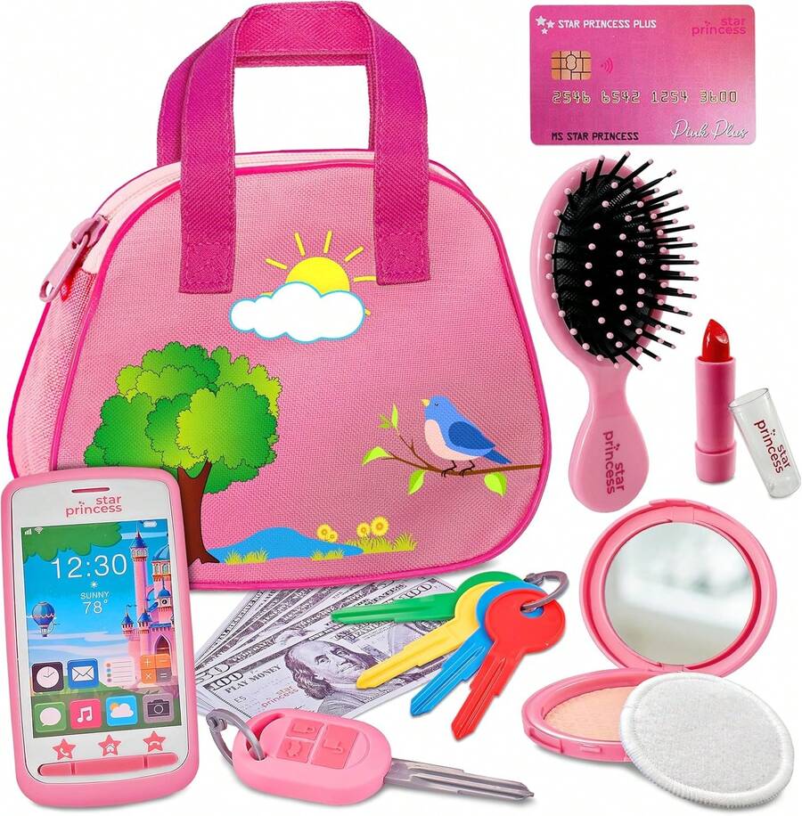 TendenciaStar Princess Bolsa de Juego para Niñas de 3 a 8 Años con Maquillaje de Mentira y Juguetes para Niñas Pequeñas de 3 a 6 AñosCalidad premium - 1 - Ver 1