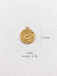 1pc Minimalist Geometric Stainless Steel 18K Gold Plated Pendant Necklace, DIY Jewelry Accessory