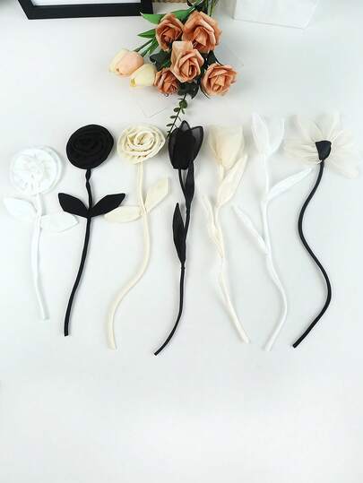 1pc/2pcs/4pcs Satin Pleated Hand-Rolled Flowers, Organza Fabric Roses With Lace Embroidery, Can Be Used As Clothing Accessories, Corsage, DIY Wedding Dress Decorations, Embroidered Crafts