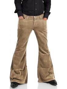 Men's Corduroy Vintage Bell Bottom Pants 70s,Disco Stretchy Flared Pants Fit 60s 70s Outfits For Men,Mens Bell Bottom Jeans.-20256688 - 布朗2 - 查看 7