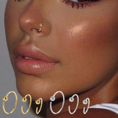 1 Piece S925 Sterling Silver INS-Style Geometric Minimalist Hoop Nose Ring, Available In Multiple Sizes: 6, 8, 10. This Earring Is Fresh, Stylish, Versatile And Practical, Making It The Perfect Gift For Mom, Girlfriend Or Sisters.