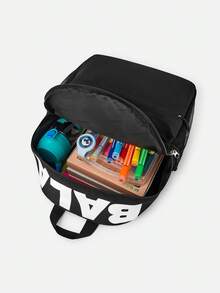 Balabala 儿童背包 男童女童 印花轻便休闲背包 - 黑白色調 - 查看 4