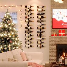 12 Bottle Wall-Mounted Wine Rack, Detachable Storage Organizer Used As One Or Four, DIY Wall Hanging Bottle Holder, For Dining Room, Bar, Wine Cellar