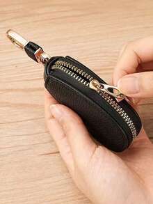 Portable Fashion Pu Car Key Bag Large Capacity Key Bag Double Waist Hanging Universal Zipper Key Bag Key Bag For Men And Women Key Bag Key Bag With Key Ring And Key Chain Bag For Women Mini Wallet, Teacher's Day, Valentine's Day, Birthday,Christmas Gifts,Ramadan. - Multicolor - View 2