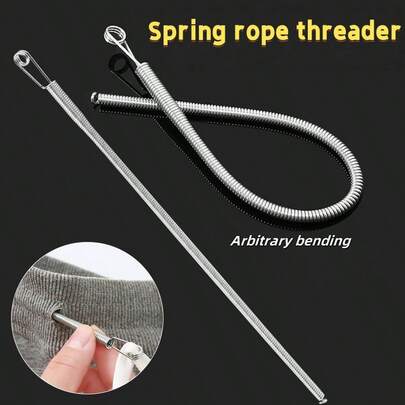 1件简易穿线工具，适用于各种缝纫操作，家用缝纫工具，绳带打结器，柔性穿线工具，多功能松紧带腰带，绳索和布条辅助装置，弹簧眼穿线器，可弯曲穿线工具，多功能弹簧穿线工具，衣服松紧带松开和装饰布条辅助装置