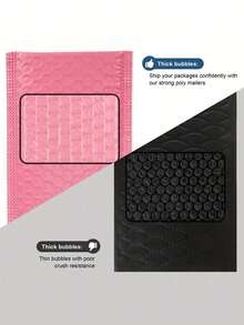 1/5/10/25/30/50 件粉色气泡邮寄袋 4x8 英寸加厚聚乙烯气泡邮寄袋不透明自封粘性防水精品运输袋适用于珠宝化妆品用品包装适用于小型企业运输信封包装袋加厚信封邮寄信封运输用品 - 粉色 - 查看 3