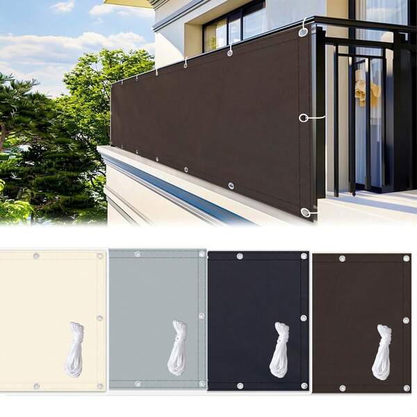 1 pieza Cerca de privacidad de poliéster para balcón, pantalla exterior resistente a los rayos UV, cubierta de cerca protectora para barandilla de apartamento, patio exterior, terraza, porche, piscina