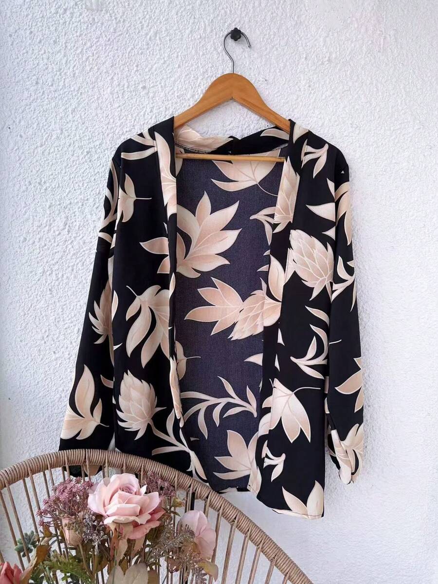 Dune Cardigan Kimono - Patrón negro - Ver 1