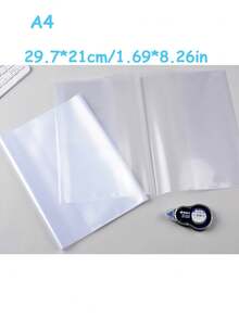 20pcs Plastic Book Covers - 10/20pcs Transparent PVC Book Covers, Waterproof Reusable, Adjustable Clear Book Covers, Suitable For A4/16K/A5 Notebooks, Ideal For School, Office And Daily Use, Back To School Supplies - Multicolor - View 3