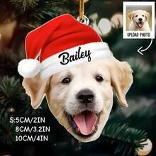 1PC Customized Photo Christmas Ornament – Personalized Acrylic Pet Commemorative Pendant With Your Dog Or Cat's Face And Custom Name; Lightweight, Easy-To-Hang Keepsake And The Perfect Christmas Gift For Pet Enthusiasts,Christmas Gift Supplies - Multicolor - View 4
