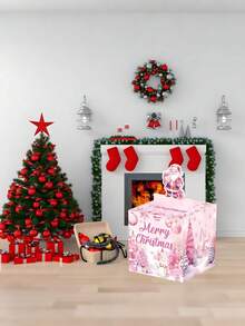 51pcs/1box Christmas Theme Cash Box,Fun Pull Money Box Cash, Box With Transparent Bags For Thanksgiving, Christmas Celebrations,Christmas,Perfect Holiday Party Accessory,Gift Boxes,Christmas Box,Funny Gifts,Christmas Gift Box