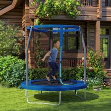 SPORTNOW 6ft Trampoline With  Enclosure Net, Steel Frame Outdoor Trampoline, Jumping Mat With Edge  Cover For Fitness, Blue - Blue - View 1