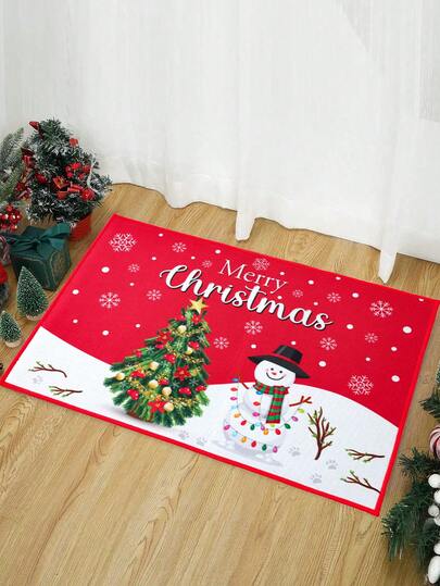 1 stuk kerstdeurmat, welkomstmat in de vorm van een sneeuwpop in de vorm van een kerstboom voor de kerstversiering op de veranda, antislip keukenmat, rechthoekige tapijten van 40*60 cm voor kerstversiering, woondecoratie, kamerdecoratie, winterfestival, boerderijkeuken, badkamerdecoratie, benodigdheden, kerstfeestdecoratie, kerstcadeaus, feestgunsten, gelukkig nieuwjaar, vrolijk kerstfeest, binnen- en buitendecoratiemat, kerstfeestbenodigdheden, kerstdecoratie