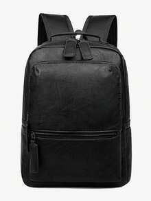 Mochila de hombre de unicolor de moda con gran capacidad y mochila de negocios sencilla para viajes de negocios, viajes de oficina, viajes de ida y vuelta, mochila juvenil con múltiples bolsillos