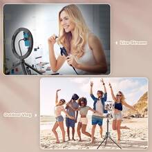 Il kit completo per selfie da 12 pollici per fotografia e videografia con funzione selfie su treppiede e mini treppiede è portatile e versatile, perfetto per tutte le tue esigenze di fotografia e videografia.