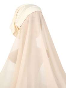 1条女士经典休闲雪纺围巾，纯色舒适透气莫代尔面料，可作围脖、头巾、多功能头饰使用，适合日常佩戴。