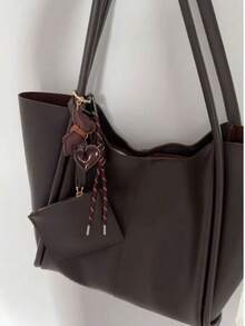 1个时尚心形法国斗牛犬钥匙扣，编织绳吊坠，宠物狗钥匙链，复古动物狗吊坠包饰，三角形弹簧扣，完美的狗狗配饰，可用于汽车钥匙、包包、衣服和背包，是节日、圣诞节、教师节的理想礼物。 - 彩色 - 查看 4