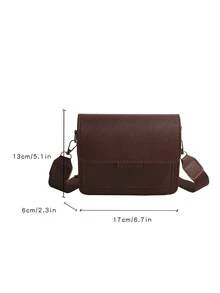 女士经典纯色绗缝方形单肩包，复古 PU 皮革化妆包可调节肩带方形钱包手提包，适合户外