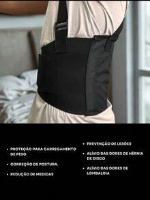 Ergonomic Posture Spine Brace With Abdominal Compression Suspender And POP Lumbar Protection - 黑色 - 查看 4