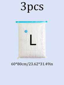 6/3/1pcs Minimalist Vacuum Compression Bags, Clear Airtight Storage Bags For Clothes, Bedding, Pants, Socks, Sweaters, Suitable For Home Closet, Wardrobe, Travel Luggage, Back To School, Halloween Costume Storage, Christmas Outfit Organization, Holiday Gifts