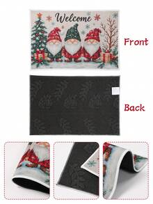 1 Stück Weihnachts-Zwerg Dekorationsfußmatte, süße Willkommens-Weihnachts-Zwerg&Baum Muster Teppich, waschbare Fußmatte für die Haustür, schmutzabweisende Bodenauflage, Weihnachtsparty Bodendekor, Weihnachts-Innen- und Außendekoration für Eingang, Wohnzimmer, Schlafzimmer, Küche, Büro, Raumdekoration, Heimdekoration, Festivalparty Zubehör, 2026 Neujahrsdekoration, Weihnachtsgeschenke, Partyfavors