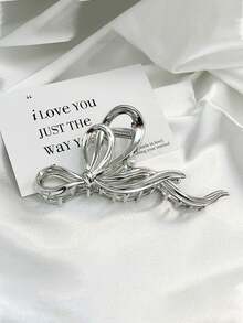 1pc Luxury Metallic Hair Clip - Oversized Gold & Silver Metal Claw Clip For Thick Hair, Women's Elegant Back-Of-Head Hair Accessory Fall Winter Hair Accessories For Women Bows For Vacation Outfits Woman Fashion Hair Clutch