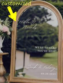 Individuelle Hochzeit Willkommens-Schilder und Weihnachts-Aufkleber | Personalisierte Namen - für Spiegel, Acryl-Tafeln, Kartons - Hochzeit Spiegel Aufkleber