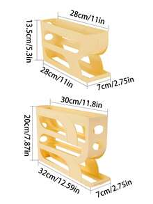 1 pieza Soporte para huevos para refrigerador, dispensador de huevos giratorio, recipiente de almacenamiento de huevos de dos niveles, estante de huevos alimentado por gravedad automático, organizador de despensa de cocina ahorra espacio, accesorio esencial para cocineros en el hogar, regalo práctico de inauguración de la casa para amigos y familiares